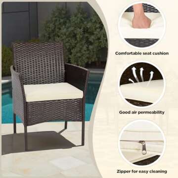 Elegant 4-Piece FDW Rattan Patio Furniture Set