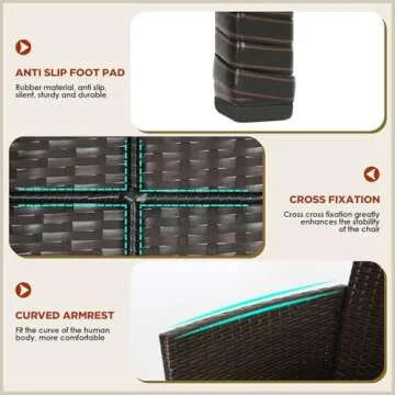 Elegant 4-Piece FDW Rattan Patio Furniture Set