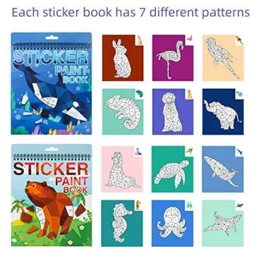 2PCS Crafts for Kids Sticker Paint Number Books