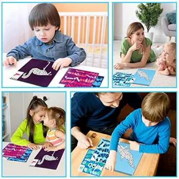 2PCS Crafts for Kids Sticker Paint Number Books