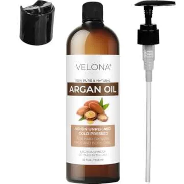 velona Argan Oil - 16 Fl Oz | Morocco Oil | Stimulate Hair Growth, Skin, Body and Face Care | Nails Protector | Unrefined, Cold Pressed | Cap Kit…