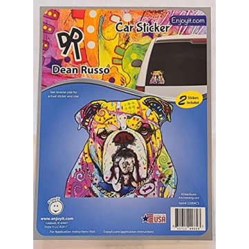 Vibrant Dean Russo Bulldog Car Stickers Set - 2 Pieces for Pet Lovers