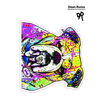 Vibrant Dean Russo Bulldog Car Stickers Set - 2 Pieces for Pet Lovers