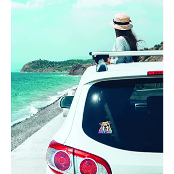 Vibrant Dean Russo Bulldog Car Stickers Set - 2 Pieces for Pet Lovers