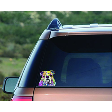 Vibrant Dean Russo Bulldog Car Stickers Set - 2 Pieces for Pet Lovers