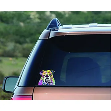 Vibrant Dean Russo Bulldog Car Stickers Set - 2 Pieces for Pet Lovers