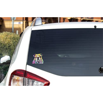 Vibrant Dean Russo Bulldog Car Stickers Set - 2 Pieces for Pet Lovers