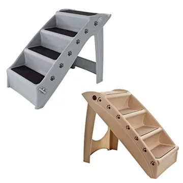 Dog Stairs - 4-Step Pet Access for Beds