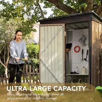 Devoko 5x3 FT Lockable Metal Garden Shed for Outdoor Storage