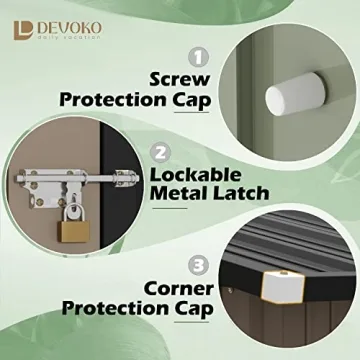 Devoko 5x3 FT Lockable Metal Garden Shed for Outdoor Storage