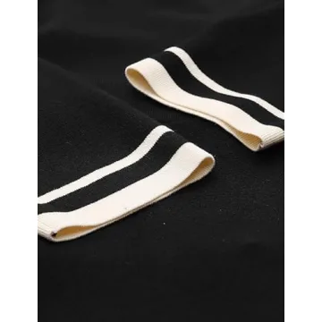 GOELIA Black Mini Sweater Dress for Women, Button up 3/4 Sleeve Knit Dresses for Teacher Work Business in Fall