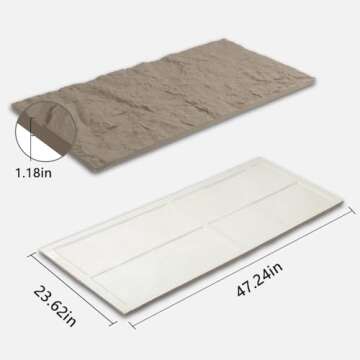 eazart Modern 3D Wall Panels - Faux Stone Look, Waterproof PU Wainscoting for Interior Wall Decor - ...