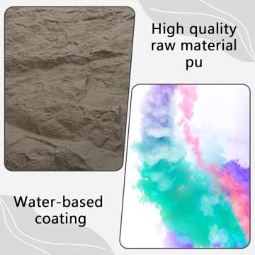 eazart Modern 3D Wall Panels - Faux Stone Look, Waterproof PU Wainscoting for Interior Wall Decor - 4 Pack, 47.24 x 23.62 inches, Grey