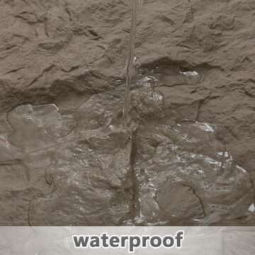 eazart Modern 3D Wall Panels - Faux Stone Look, Waterproof PU Wainscoting for Interior Wall Decor - 4 Pack, 47.24 x 23.62 inches, Grey