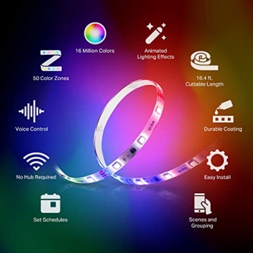 Kasa Smart LED Light Strip 16.4ft 50 Color Zones RGBIC