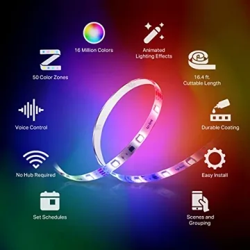 Kasa Smart LED Light Strip 16.4ft 50 Color Zones RGBIC