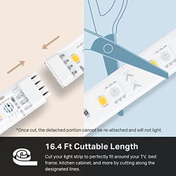 Kasa Smart LED Light Strip 16.4ft 50 Color Zones RGBIC