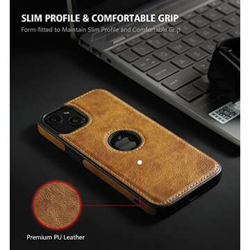Razstorm Unique Design Luxury Leather Business Phone Case for iPhone 13 Pro Anti-Slip Scratch Resist...