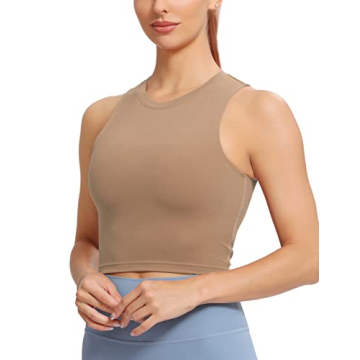 Natural Feelings Nudi Sports Bras for Women Removable Padded Yoga Tank Tops Sleeveless Fitness Worko...