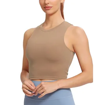 Natural Feelings Nudi Sports Bras for Women Removable Padded Yoga Tank Tops Sleeveless Fitness Worko...