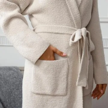 Ultra Soft Plush Robe with Pockets for Women