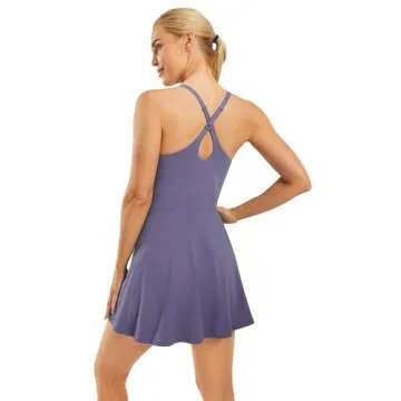 PERSIT Women Tennis Dress - Comfortable Summer Workout Dress with Built-in Shorts & Pockets