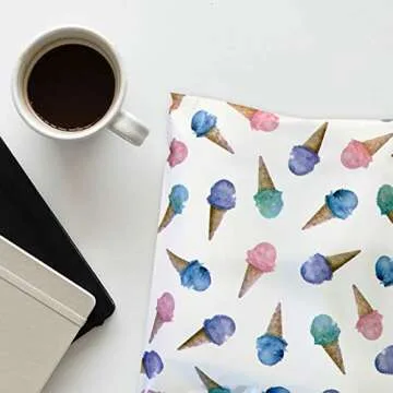 Pack It Chic - 10X13 (100 Pack) Ice Cream Pattern Poly Mailer Envelope Plastic Custom Mailing & Shipping Bags - Self Seal