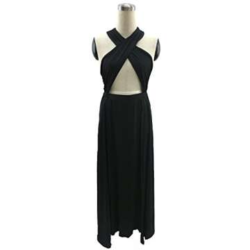 Velius Sexy Hollow Out Halter Maxi Dress for Women