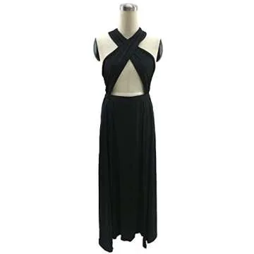 Velius Sexy Hollow Out Halter Maxi Dress for Women