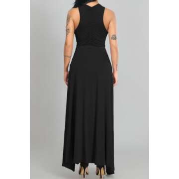 Velius Sexy Hollow Out Halter Maxi Dress for Women