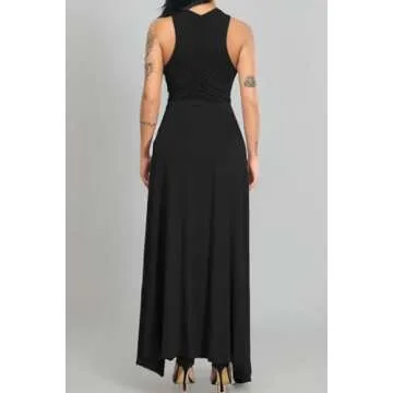 Velius Sexy Hollow Out Halter Maxi Dress for Women