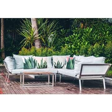 Buy Green Succulent Throw Pillow Covers - 4 Pack Square