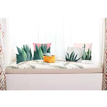 Buy Green Succulent Throw Pillow Covers - 4 Pack Square