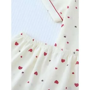 Verdusa Women's 2 Piece Pajama Sets Cute Printed Pj Set Button Up Shirts with Shorts Lounge Sleepwear