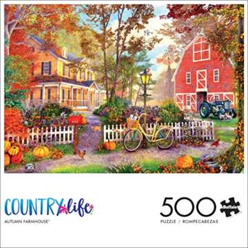 Buffalo Games - Dominic Davison - Autumn Farmhouse - 500 Piece Jigsaw Puzzle For Adults -Challenging...