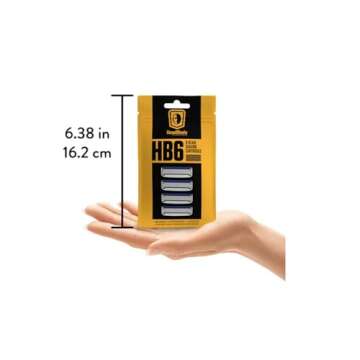 HeadBlade HB6 Refill Blades - 6 Stainless Steel Blades for No Tugging or Pulling, Shave Less, Works for Face, Body, and Scalp