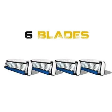 HeadBlade HB6 Refill Blades - 6 Stainless Steel Blades for No Tugging or Pulling, Shave Less, Works for Face, Body, and Scalp