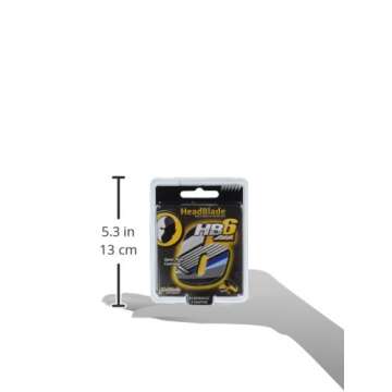 HeadBlade HB6 Refill Blades - 6 Stainless Steel Blades for No Tugging or Pulling, Shave Less, Works for Face, Body, and Scalp