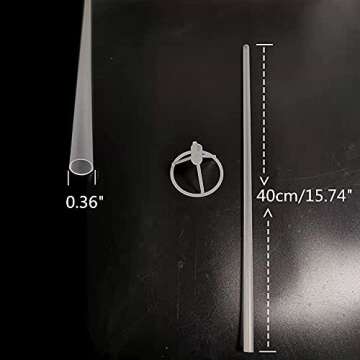 Large Balloon Sticks with Big Cups, 35 Sets Thickened 17inch Long Clear Bobo Balloon Sticks Holders for 10" to 30inch Large Balloons