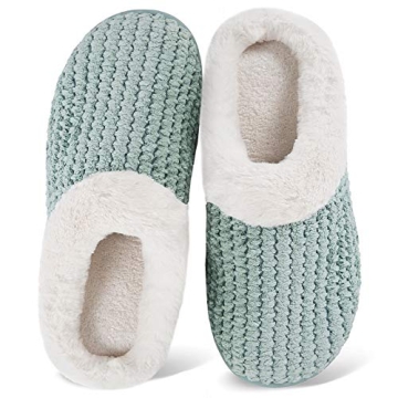 WateLves Women's Coral Fleece Memory Foam Slippers
