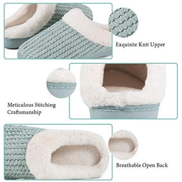 WateLves Women's Coral Fleece Memory Foam Slippers