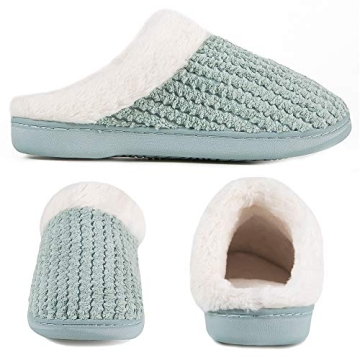 WateLves Women's Coral Fleece Memory Foam Slippers