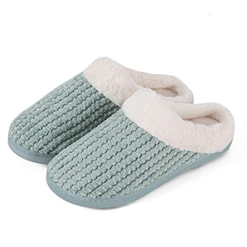 WateLves Women's Coral Fleece Memory Foam Slippers