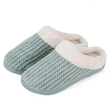WateLves Women's Coral Fleece Memory Foam Slippers