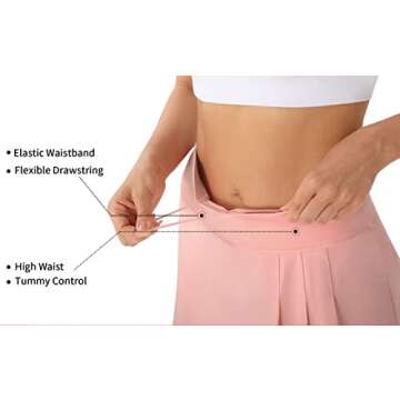 PERSIT Tennis Golf Skirt for Women Skorts Skirts for Women with Pockets Pleated High Waisted Athletic Running Workout Hiking Sport Skirt-Pink-S