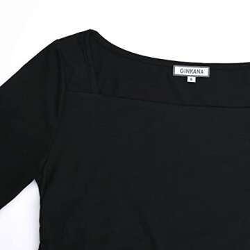 GINKANA Maternity Long Sleeve Square Neck Slim Fit Tops