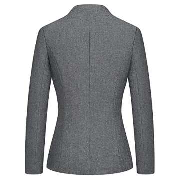 MODFUL Women's Business Pant Suit Set 2 Piece Slim Fit Blazer Jacket One Button Buckle Closure Lady Work Suit for Office (Grey, Large)