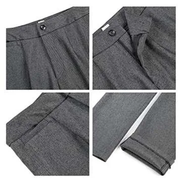 MODFUL Women's Business Pant Suit Set 2 Piece Slim Fit Blazer Jacket One Button Buckle Closure Lady Work Suit for Office (Grey, Large)