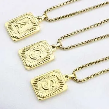 18K Gold Initial A Pendant Necklace for Everyone