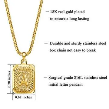 18K Gold Initial A Pendant Necklace for Everyone